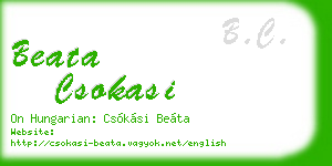 beata csokasi business card